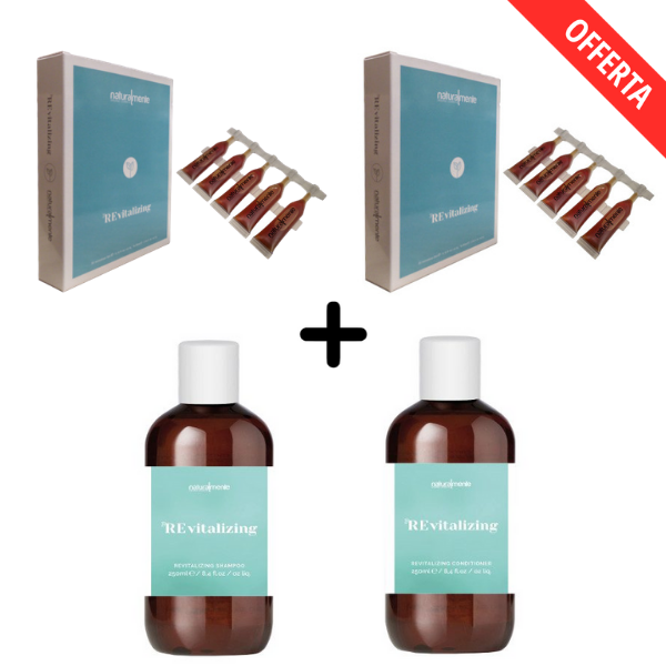 2 Kit Ricrescita Fiale + Shampoo + Conditioner Anti Caduta Revitalizing Scalp Treatment